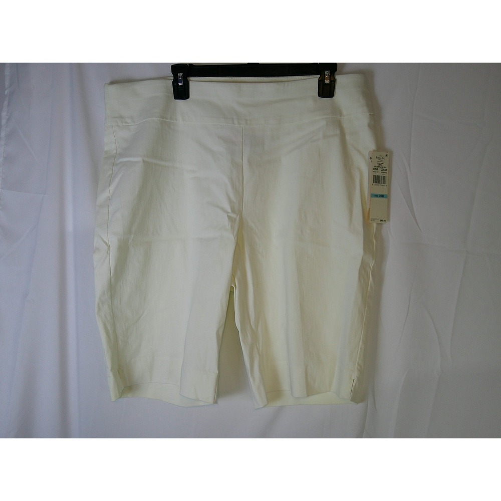 Ruby Rd Woman White Slimming Contour Bermuda Shorts Plus Size 20W NWT $46